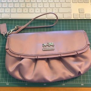 Coach satin wristlet clutch